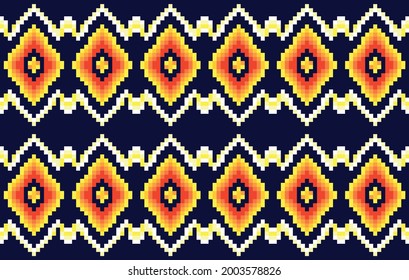 Geometric ethnic pattern seamless. Ikat Aztec fabric carpet mandala ornament boho chevron textile decoration wallpaper. Tribal native patterns traditional embroidery vector illustrations background 