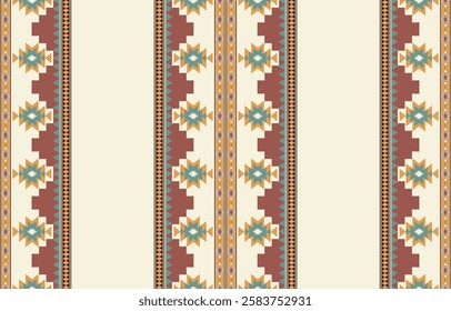 Geometric ethnic pattern seamless, Native American ethnic design, Southwestern decor design for background ,curtain, carpet, wallpaper, clothing, wrapping, Batik, vector illustration.