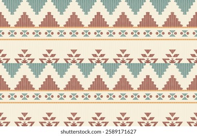 Geometric ethnic pattern seamless, Native American ethnic design, Southwestern decor design for background ,curtain, carpet, wallpaper, clothing, wrapping, Batik, vector illustration.