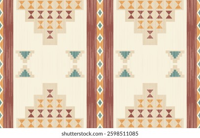 Geometric ethnic pattern seamless, Native American ethnic design, Southwestern decor design for background ,curtain, carpet, wallpaper, clothing, wrapping, Batik, vector illustration.