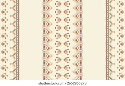 Padrão étnico geométrico sem costura, design étnico ameríndio, design de decoração do sudoeste para fundo, cortina, tapete, papel de parede, roupas, embalagem, Batik, ilustração vetorial.