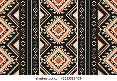 Geometric ethnic pattern seamless, Native American ethnic design, Southwestern decor design for background ,curtain, carpet, wallpaper, clothing, wrapping, Batik, vector illustration.