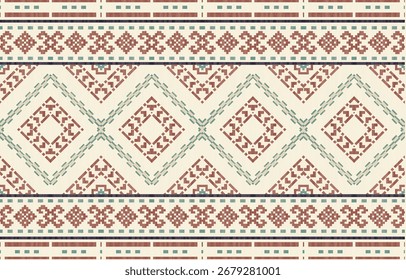 Geometric ethnic pattern seamless, Native American ethnic design, Southwestern decor design for background ,curtain, carpet, wallpaper, clothing, wrapping, Batik, vector illustration.