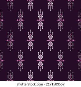 Geometric ethnic pattern seamless traditional Design for background, carpet, wallpaper, wrapping, Batik, fabric, Vector illustration embroidery style.