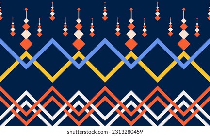 Geometric ethnic pattern seamless triangle color oriental. seamless pattern. Design for fabric, curtain, background, carpet, wallpaper,clothing,wrapping,Batik,fabric,Vector illustration.pattern sty