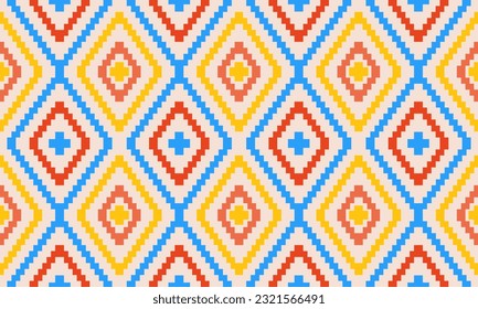 Geometric ethnic pattern seamless triangle color oriental. seamless pattern. Design for fabric, curtain, background, carpet, wallpaper,clothing,wrapping,Batik,fabric,Vector illustration.pattern sty