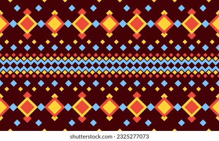 Geometric ethnic pattern seamless triangle color oriental. seamless pattern. Design for fabric, curtain, background, carpet, wallpaper,clothing,wrapping,Batik,fabric,Vector illustration.pattern sty