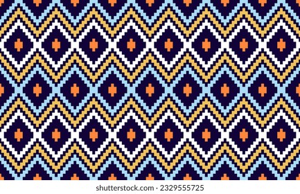 Geometric ethnic pattern seamless triangle color oriental. seamless pattern. Design for fabric, curtain, background, carpet, wallpaper,clothing,wrapping,Batik,fabric,Vector illustration.pattern sty