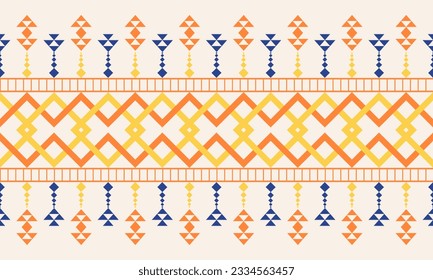 Geometric ethnic pattern seamless triangle color oriental. seamless pattern. Design for fabric, curtain, background, carpet, wallpaper,clothing,wrapping,Batik,fabric,Vector illustration.pattern sty