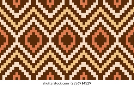 Patrón geométrico étnico sin fisuras del triángulo color oriental. patrón impecable. Diseño para tela, cortina, fondo, alfombra, papel pintado, ropa, envoltura,Batik,tela,Ilustración vectorial.Rentabilidad por patrones