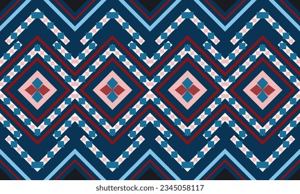 Patrón geométrico étnico sin fisuras del triángulo color oriental. patrón impecable. Diseño para tela, cortina, fondo, alfombra, papel pintado, ropa, envoltura,Batik,tela,Ilustración vectorial.Rentabilidad por patrones