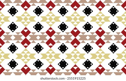 Geometric ethnic pattern seamless triangle color oriental. seamless pattern. Design for fabric, curtain, background, carpet, wallpaper clothing wrapping, Batik fabric Vector illustration pattern style