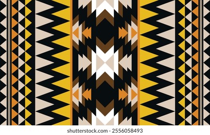 Geometric ethnic pattern seamless triangle color oriental. seamless pattern. Design for fabric, curtain, background, carpet, wallpaper clothing wrapping, Batik fabric Vector illustration pattern style