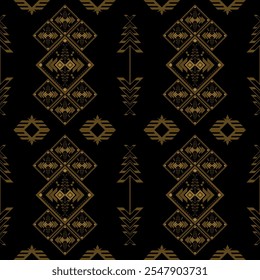 padrão étnico geométrico Padrão tribal sem costura Bijutaria ameríndia Estilo de decoração étnica do sudoeste Ornamento geométrico Padrão vetorial sem costura Cobertores mexicanos, lenços, tapetes, azulejos