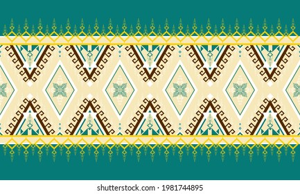 Geometric ethnic pattern seamless.Design for background,carpet,wallpaper,clothing,wrapping,Batik,fabric,Vector illustration.embroidery style.