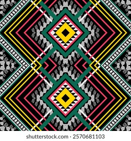 Geometric ethnic pattern seamless,Retro tribal vector , embroidery border seamless patterns.ethnic design, hipster backdrop, wallpaper Background, Design curtain, carpet ,fabric ,textile