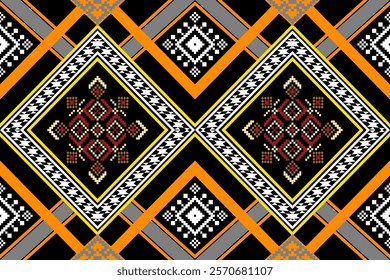 Geometric ethnic pattern seamless,Retro tribal vector , embroidery border seamless patterns.ethnic design, hipster backdrop, wallpaper Background, Design curtain, carpet ,fabric ,textile