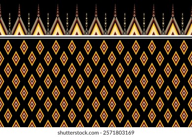 Geometric ethnic pattern seamless,Retro tribal vector , embroidery border seamless patterns.ethnic design, hipster backdrop, wallpaper Background, Design curtain, carpet ,fabric ,textile
