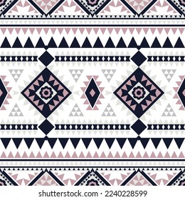 Geometric ethnic pattern with square triangle diagonal abstract ornament design for clothing fabric textile printing, handcraft, embroidery, carpet, curtain, batik, wallpaper wrapping, vector seamless