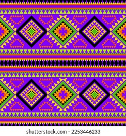 Geometric ethnic pattern with square triangle diagonal abstract ornament design for clothing fabric textiles printing, handcraft, embroidery, carpet, curtain, batik, wallpaper wrapping, vector drawing