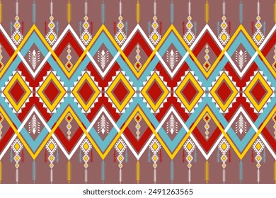 Geometrisches ethnisches Muster traditioneller abstrakter Stamm. Hintergrund Nahtlose Native Stickerei Design für Teppich, Bildschirmhintergrund, Kleidung, Verpackung, Batik, Sarong.