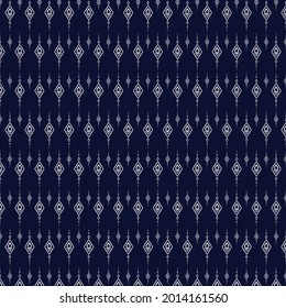 Geometric ethnic pattern traditional background design and dark blue texture for carpet wallpaper clothing wrapping Batik fabric clothes  Fashion  in Vector illustration embroidery style eps