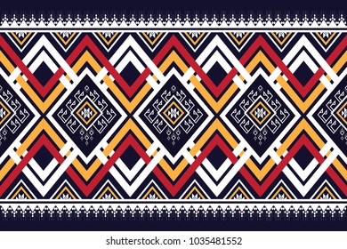 Geometric ethnic pattern traditional Design for background,carpet,wallpaper,clothing,wrapping,Batik,fabric,sarong,Vector illustration embroidery style.