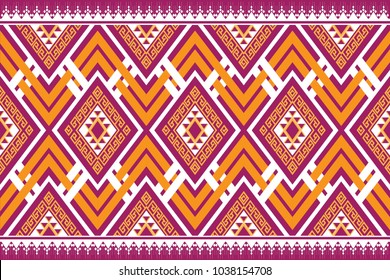 Geometric ethnic pattern traditional Design for background,carpet,wallpaper,clothing,wrapping,Batik,fabric,sarong,Vector illustration embroidery style.