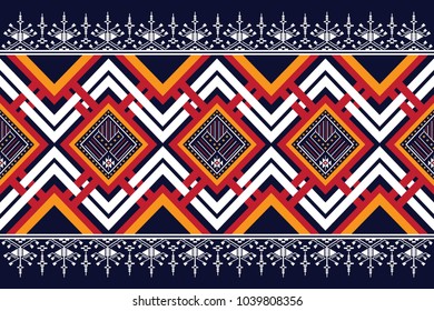 Geometric ethnic pattern traditional Design for background,carpet,wallpaper,clothing,wrapping,Batik,fabric,sarong,Vector illustration embroidery style.