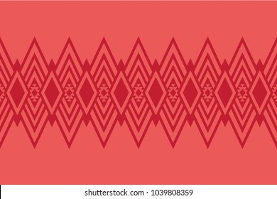 Geometric ethnic pattern traditional Design for background,carpet,wallpaper,clothing,wrapping,Batik,fabric,sarong,Vector illustration embroidery style.