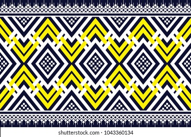 Geometric ethnic pattern traditional Design for background,carpet,wallpaper,clothing,wrapping,Batik,fabric,sarong,Vector illustration embroidery style.