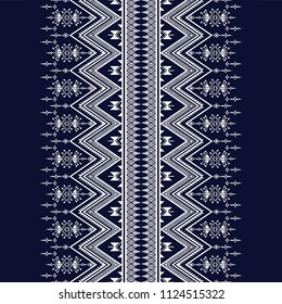 Geometric ethnic pattern traditional Design for background,carpet,wallpaper,clothing,wrapping,Batik,fabric,sarong,Vector illustration embroidery style.