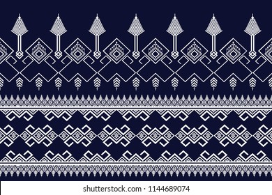 Geometric ethnic pattern traditional Design for background,carpet,wallpaper,clothing,wrapping,Batik,fabric,sarong,Vector illustration embroidery style.
