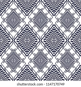 Geometric ethnic pattern traditional Design for background,carpet,wallpaper,clothing,wrapping,Batik,fabric,sarong,Vector illustration embroidery style.