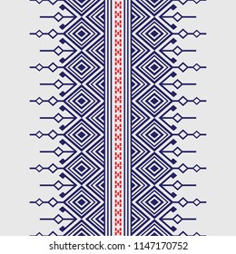 Geometric ethnic pattern traditional Design for background,carpet,wallpaper,clothing,wrapping,Batik,fabric,sarong,Vector illustration embroidery style.