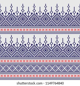 Geometric ethnic pattern traditional Design for background,carpet,wallpaper,clothing,wrapping,Batik,fabric,sarong,Vector illustration embroidery style.