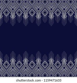 Geometric ethnic pattern traditional Design for background,carpet,wallpaper,clothing,wrapping,Batik,fabric,sarong,Vector illustration embroidery style.
