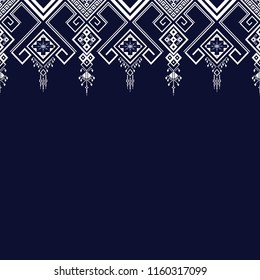 Geometric ethnic pattern traditional Design for background,carpet,wallpaper,clothing,wrapping,Batik,fabric,sarong,Vector illustration embroidery style.