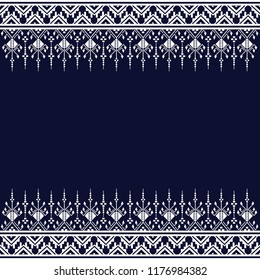 Geometric ethnic pattern traditional Design for background,carpet,wallpaper,clothing,wrapping,Batik,fabric,sarong,Vector illustration embroidery style.