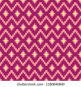 Geometric ethnic pattern traditional Design for background,carpet,wallpaper,clothing,wrapping,Batik,fabric,sarong,Vector illustration embroidery style.