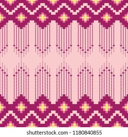 Geometric ethnic pattern traditional Design for background,carpet,wallpaper,clothing,wrapping,Batik,fabric,sarong,Vector illustration embroidery style.