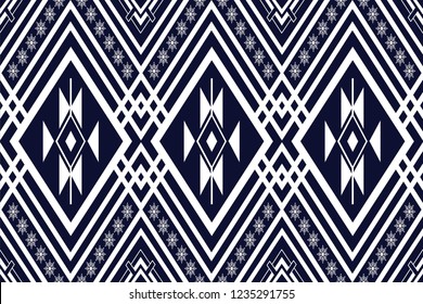 Geometric ethnic pattern traditional Design for background,carpet,wallpaper,clothing,wrapping,Batik,fabric,sarong,Vector illustration embroidery style.