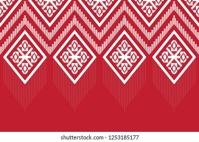 Geometric ethnic pattern traditional Design for background,carpet,wallpaper,clothing,wrapping,Batik,fabric,sarong,Vector illustration embroidery style.