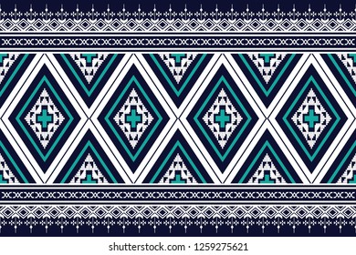 Geometric ethnic pattern traditional Design for background,carpet,wallpaper,clothing,wrapping,Batik,fabric,sarong,Vector illustration embroidery style.
