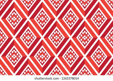 Geometric ethnic pattern traditional Design for background,carpet,wallpaper,clothing,wrapping,Batik,fabric,sarong,Vector illustration embroidery style.