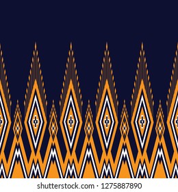Geometric ethnic pattern traditional Design for background,carpet,wallpaper,clothing,wrapping,Batik,fabric,sarong,Vector illustration embroidery style.