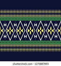 Geometric ethnic pattern traditional Design for background,carpet,wallpaper,clothing,wrapping,Batik,fabric,sarong,Vector illustration embroidery style.
