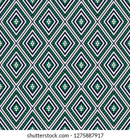 Geometric ethnic pattern traditional Design for background,carpet,wallpaper,clothing,wrapping,Batik,fabric,sarong,Vector illustration embroidery style.