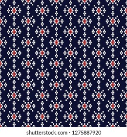 Geometric ethnic pattern traditional Design for background,carpet,wallpaper,clothing,wrapping,Batik,fabric,sarong,Vector illustration embroidery style.