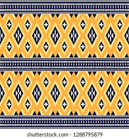 Geometric ethnic pattern traditional Design for background,carpet,wallpaper,clothing,wrapping,Batik,fabric,sarong,Vector illustration embroidery style.